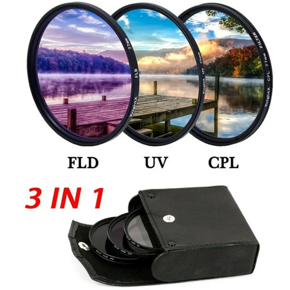 DSLR camera filter set UV lens protection lens CPL polarization lens FLD fluorescence lens three-piece filter package
DSLR camera filter set UV lens protection lens CPL polarization lens FLD fluorescence lens three-piece filter package