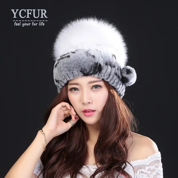 YCFUR Warm Thick Fur Hats Caps For Women Winter 3 Colors Genuine Rex Rabbit Fur Hats With Silver Fox Fur Beanies Skullies Female
YCFUR Warm Thick Fur Hats Caps For Women Winter 3 Colors Genuine Rex Rabbit Fur Hats With Silver Fox Fur Beanies Skullies Female