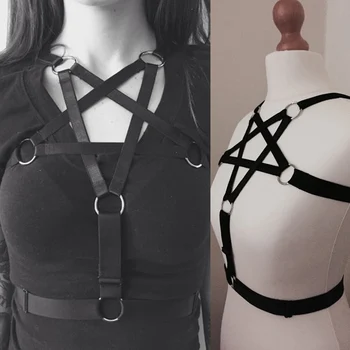 Women sexy body harness Harajuku Fashion Punk Elastic spandex bondage belt handmade star O-round Chest belt Waistband Goth girl
Women sexy body harness Harajuku Fashion Punk Elastic spandex bondage belt handmade star O-round Chest belt Waistband Goth girl