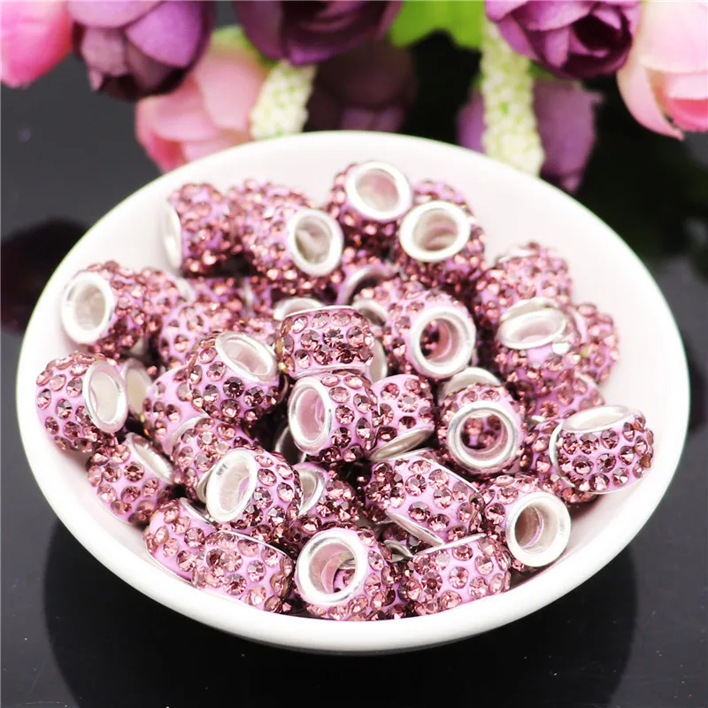 40Pcs Large Hole Pave Rhinestone Murano Glass Beads Fit Pandora Charms Bracelet Chain Women Girl DIY Necklace For Jewelry Making
40Pcs Large Hole Pave Rhinestone Murano Glass Beads Fit Pandora Charms Bracelet Chain Women Girl DIY Necklace For Jewelry Making