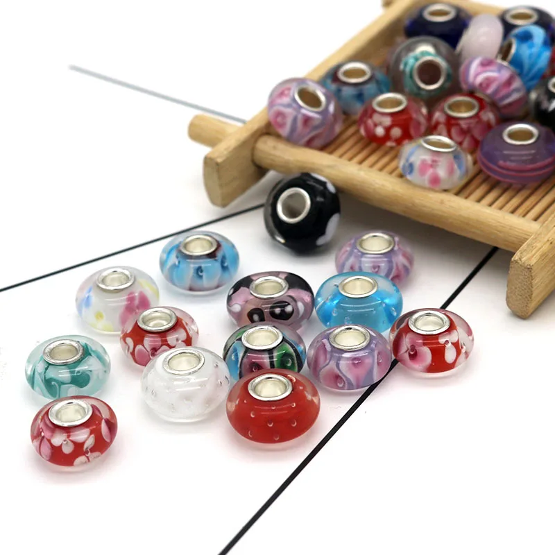 Fashion European Bracelet Summer DIY Jewelry Beads 20pcs Beautiful Color Handwork Glass Lampwork Murano Big Hole Beads 8*14mm
Fashion European Bracelet Summer DIY Jewelry Beads 20pcs Beautiful Color Handwork Glass Lampwork Murano Big Hole Beads 8*14mm