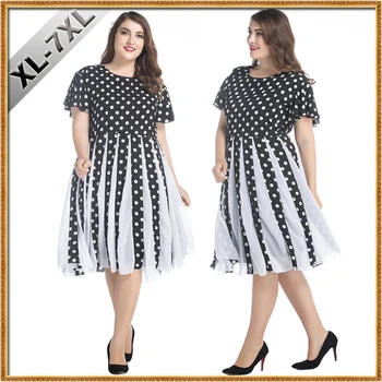 Women Summer Chiffon Dress Short Sleeve O Neck Midi Polka Dot Dress Plus Size 7XL Pleated Robe femme
Women Summer Chiffon Dress Short Sleeve O Neck Midi Polka Dot Dress Plus Size 7XL Pleated Robe femme