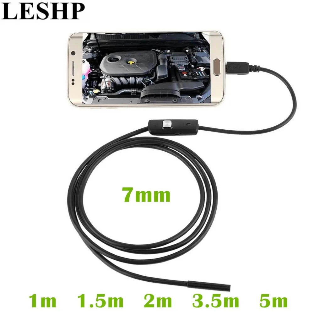 LESHP Borescope Camera 6 LED 7mm 1/1.5/2/3.5/5M Waterproof Mini USB Inspection Endoscope For Android 640*480 Phones/1280*720 PC
LESHP Borescope Camera 6 LED 7mm 1/1.5/2/3.5/5M Waterproof Mini USB Inspection Endoscope For Android 640*480 Phones/1280*720 PC