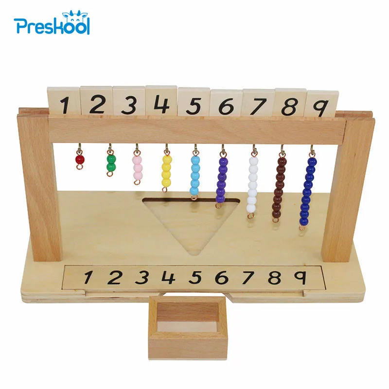 Montessori Math teaching aids kindergarten children wooden toys Hanger for Color Bead Stairs
Montessori Math teaching aids kindergarten children wooden toys Hanger for Color Bead Stairs