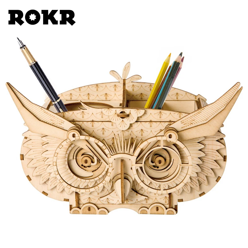 ROKR DIY Owl Box Storage Box Pencil Box 3D Wooden Puzzle Toys Assembly Model Wood Craft Kits Desk Decor Toys for Children TG405
ROKR DIY Owl Box Storage Box Pencil Box 3D Wooden Puzzle Toys Assembly Model Wood Craft Kits Desk Decor Toys for Children TG405