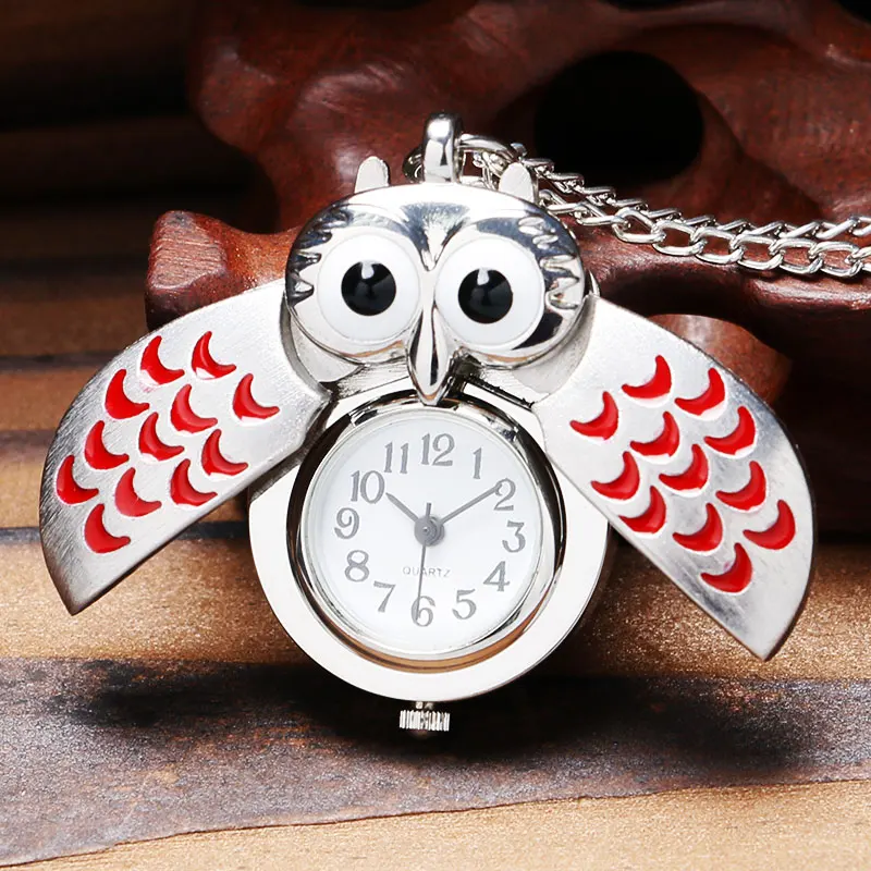 Cute Owl Shape Design Quartz Pendant Pocket Watch With Necklace Chain Best Gift For Children Girls | Наручные часы