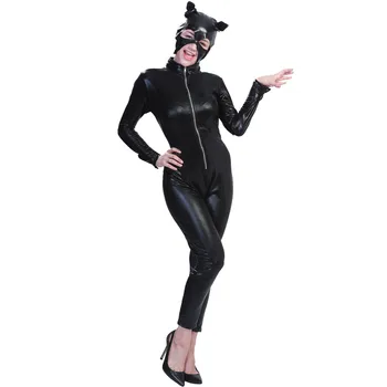 Halloween Purim Carnival costumes cosplay Black Sexy Cat Girl Tight bodysuit adult women Jumpsuits Halloween Fancy dress
Halloween Purim Carnival costumes cosplay Black Sexy Cat Girl Tight bodysuit adult women Jumpsuits Halloween Fancy dress