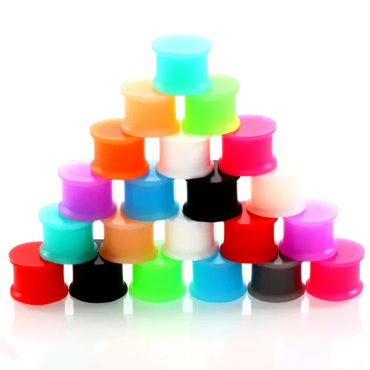 3 12pairs Silicone Piercing Ear Plugs And Tunnels Mixed Color Flexible Ear Expanders Earrings Piercing Women Fashion Body Jewelry
