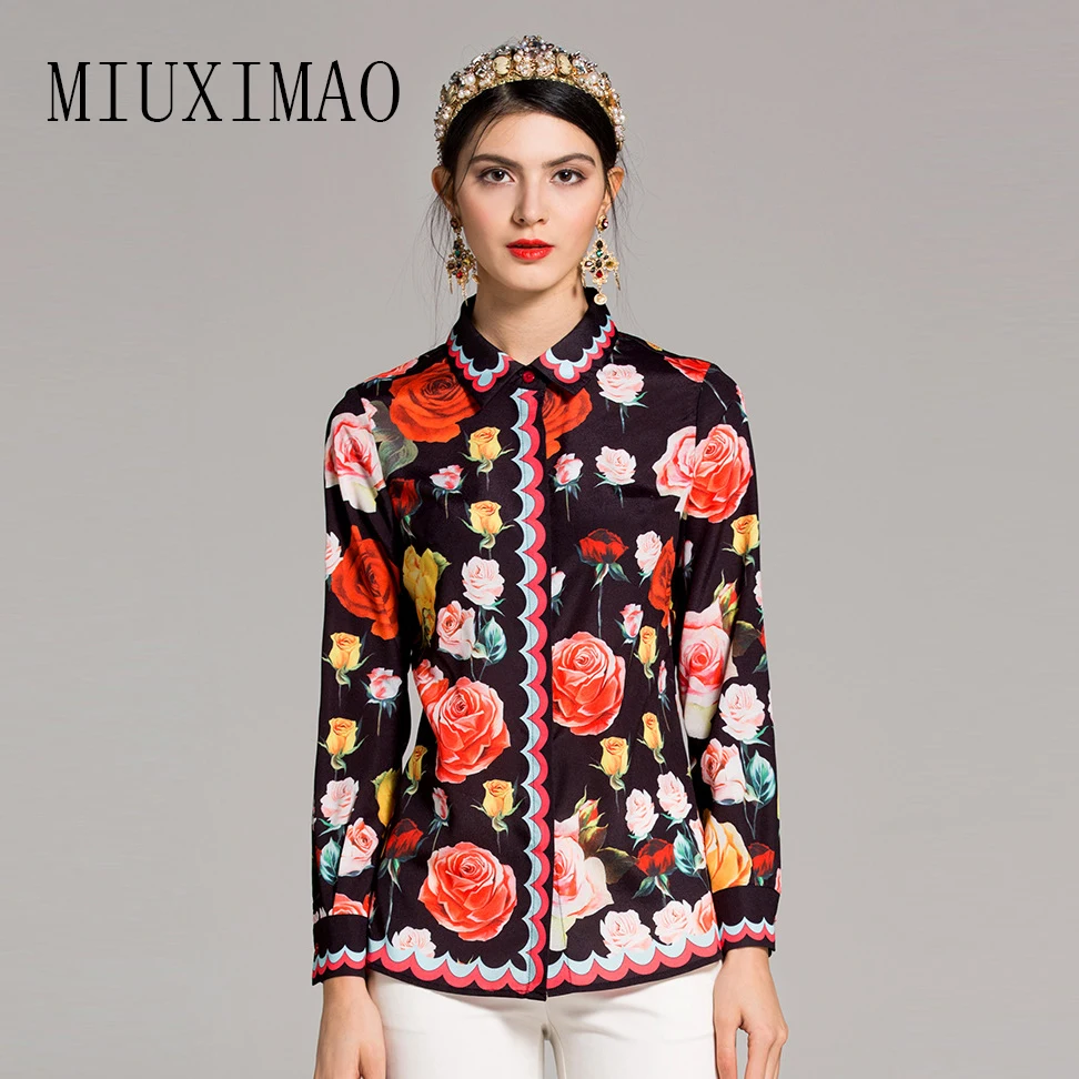 2018 High Quality Spring & Summer Newest Blouse Turn-down Collar Full Sleeve Floral Pattern Print Elegant Shirt Tops Women
2018 High Quality Spring & Summer Newest Blouse Turn-down Collar Full Sleeve Floral Pattern Print Elegant Shirt Tops Women