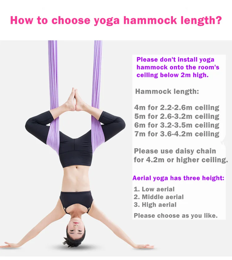 Top Quality Anti Gravity Yoga Hammock Full Set Aerial Traction Device Fitness For Yoga For Yoga Studio Yoga Flying Swing 5x2 8m