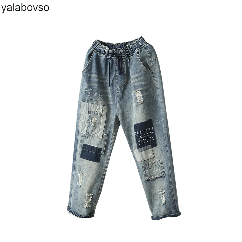 Casual Embroidery Jeans Vintage Trousers Pocket Retro Jeans Pocket Hole Drawstring Calf-Length Pants for woman A74-127 z20
Casual Embroidery Jeans Vintage Trousers Pocket Retro Jeans Pocket Hole Drawstring Calf-Length Pants for woman A74-127 z20