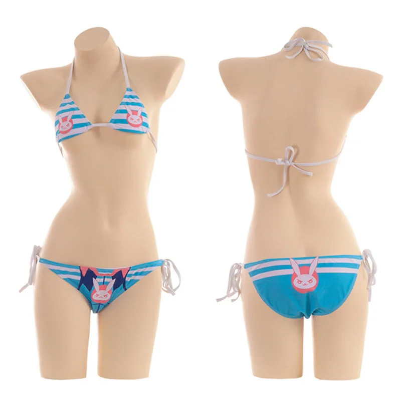 OW D.VA Cosplay Sukumizu Cute & Sexy Anime Style Stripe Lingerie Bra Set String Tie Lolita Underwear Bikini Bra and Panty Set
OW D.VA Cosplay Sukumizu Cute & Sexy Anime Style Stripe Lingerie Bra Set String Tie Lolita Underwear Bikini Bra and Panty Set