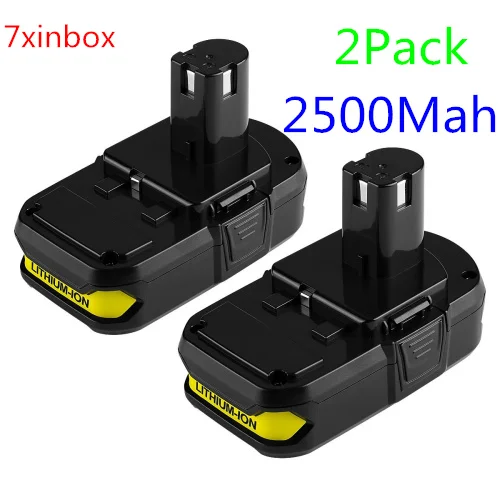 2Pack 2500mAh Ryobi 18V Lithium Battery Pack Replacement for Ryobi 18-Volt ONE+ P104 P105 P102 P103 P107 Cordless Tools Battery
2Pack 2500mAh Ryobi 18V Lithium Battery Pack Replacement for Ryobi 18-Volt ONE+ P104 P105 P102 P103 P107 Cordless Tools Battery