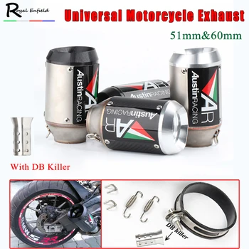 51MM 60MM For GSXR600 Z1000 ER6N K7 Escape System with DB kille Universal 51 60 AR Austin Racing Motorcycle Exhaust Pipe Carbon
51MM 60MM For GSXR600 Z1000 ER6N K7 Escape System with DB kille Universal 51 60 AR Austin Racing Motorcycle Exhaust Pipe Carbon