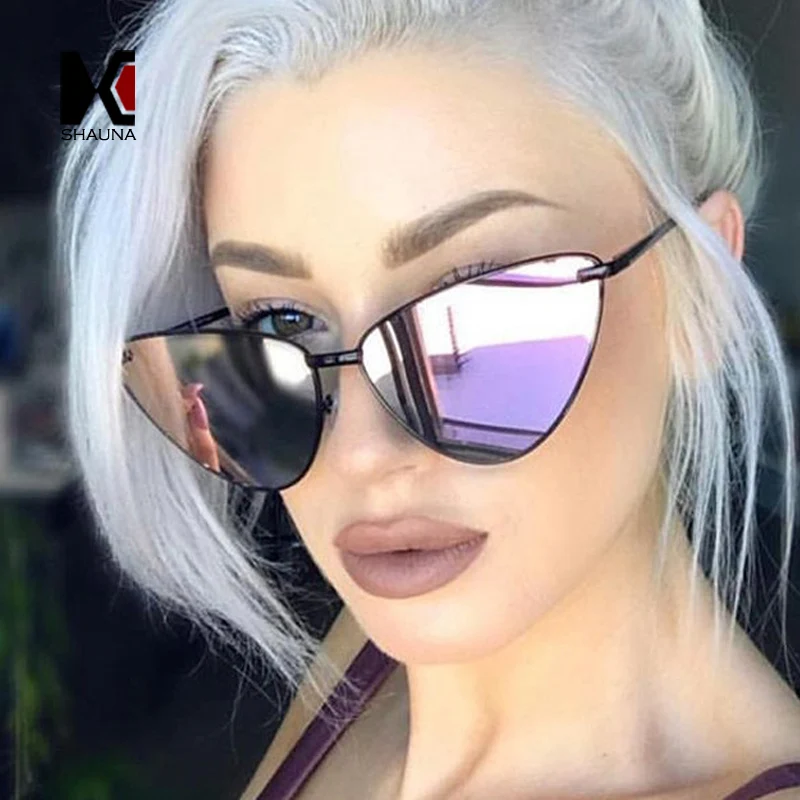 SHAUNA Trending Women Cat Eye Sunglasses Fashion Metal Frame Men Purple Mirror Coating Reflective Lens Shades UV400
SHAUNA Trending Women Cat Eye Sunglasses Fashion Metal Frame Men Purple Mirror Coating Reflective Lens Shades UV400