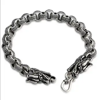 Handmade 925 Silver Chain Bracelet Vintage Sterling Silver Man Bracelet Punk Jewelry Lucky Bracelet Real Silver Jewelry Gift
Handmade 925 Silver Chain Bracelet Vintage Sterling Silver Man Bracelet Punk Jewelry Lucky Bracelet Real Silver Jewelry Gift