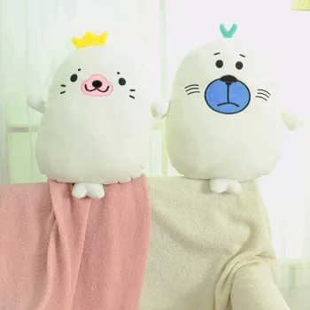 1pc 55cm cartoon seal sea dog soft plush office cushion + coral velvet blanket stuffed toy creative romantic gift for baby
1pc 55cm cartoon seal sea dog soft plush office cushion + coral velvet blanket stuffed toy creative romantic gift for baby