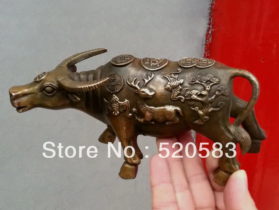 Bronze China classical animal Statue Ox Sculpture