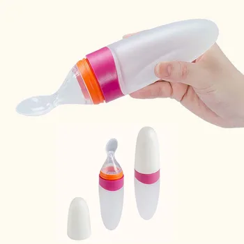 Safety Silicone Baby Bottle With Spoon Food Supplement Rice Cereal Bottles Squeeze Spoon Milk Feeding Bottle Cup 90ML
Safety Silicone Baby Bottle With Spoon Food Supplement Rice Cereal Bottles Squeeze Spoon Milk Feeding Bottle Cup 90ML