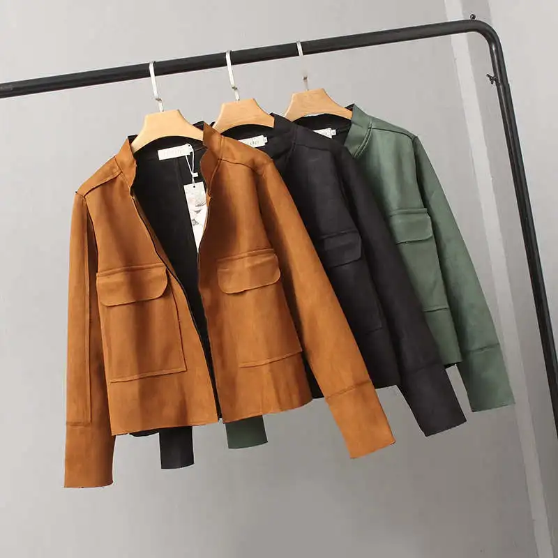 Plus Size 3XL Suede Jacket Women Autumn Stand Collar Women Jacket Chaqueta Mujer Fashion Short Suede Coat Casual Outwear C4732
Plus Size 3XL Suede Jacket Women Autumn Stand Collar Women Jacket Chaqueta Mujer Fashion Short Suede Coat Casual Outwear C4732