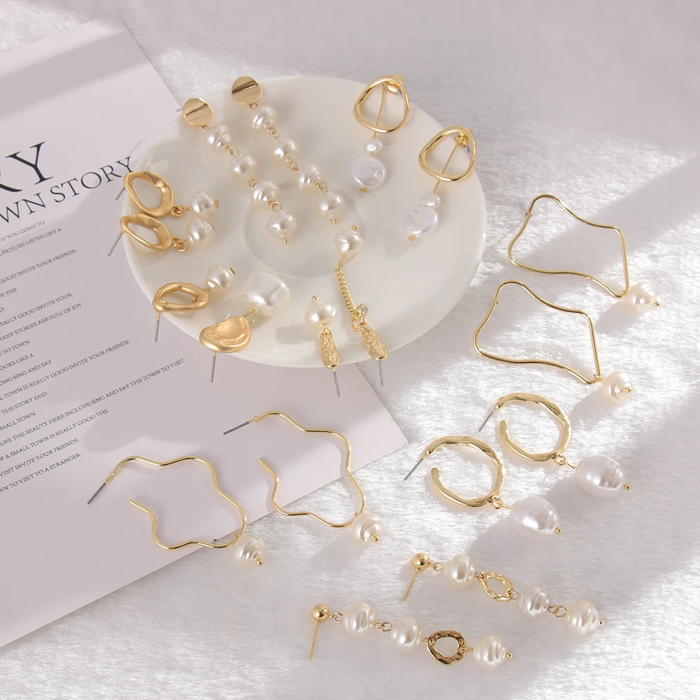 Elegant Geometric Earring pendientes Irregular Circle Square Natural Freshwater Pearl Stud Earrings for Women Girls Jewelry
Elegant Geometric Earring pendientes Irregular Circle Square Natural Freshwater Pearl Stud Earrings for Women Girls Jewelry