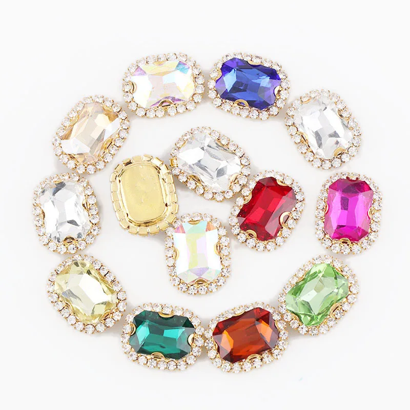 Rectangle Octagon Gold Base Sew On With Colorful Glass Stone Claw Crystal Buckle Cabochon Base DIY Jewelry Clothes Charm
Rectangle Octagon Gold Base Sew On With Colorful Glass Stone Claw Crystal Buckle Cabochon Base DIY Jewelry Clothes Charm
