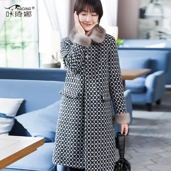 Real Mink Fur Collar Long Coat Women Clothes 2018 Korean Vintage Lamb Fur Liner Coats Winter Wool Overcoat Casaco Feminino 18608
Real Mink Fur Collar Long Coat Women Clothes 2018 Korean Vintage Lamb Fur Liner Coats Winter Wool Overcoat Casaco Feminino 18608