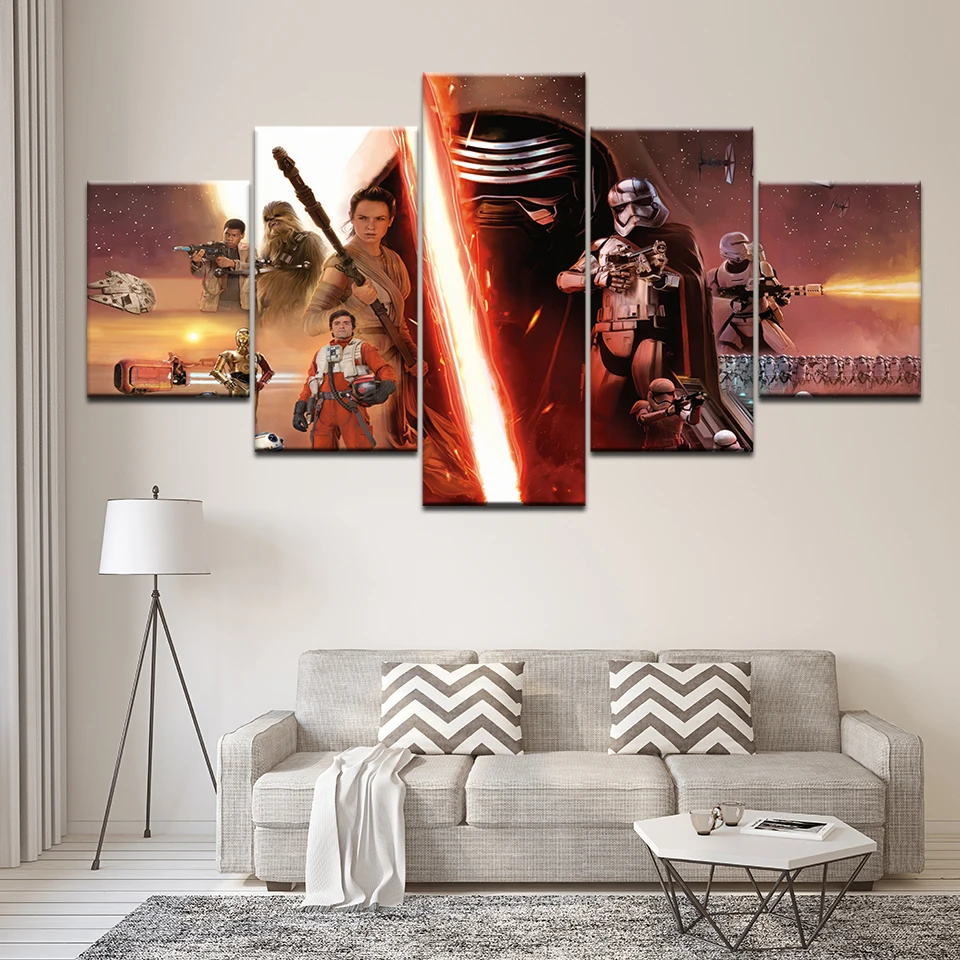 5 Panel Canvas print painting HD Printed art star wars movie poster modern home decor Wall art Pictures For Living Room frame
5 Panel Canvas print painting HD Printed art star wars movie poster modern home decor Wall art Pictures For Living Room frame