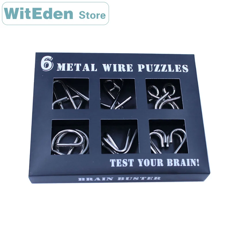 3D Metal Wire Puzzles 6PCS/Sets Intelligence Buckle Classic Knot 9 Ring Interlocking IQ Brain Teaser Antistress Lock Game Toys
3D Metal Wire Puzzles 6PCS/Sets Intelligence Buckle Classic Knot 9 Ring Interlocking IQ Brain Teaser Antistress Lock Game Toys