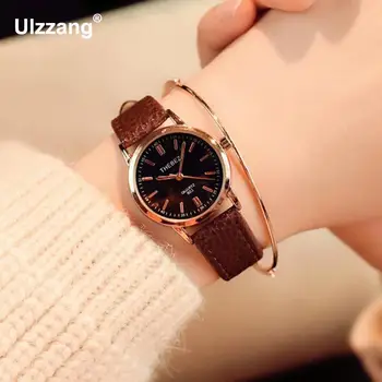 Fashion Ulta-Thin Women Quartz Wristwatches Simple Style Plated Gold Leather Slim Ladies Dress Waterproof Watch Relojes mujer
Fashion Ulta-Thin Women Quartz Wristwatches Simple Style Plated Gold Leather Slim Ladies Dress Waterproof Watch Relojes mujer