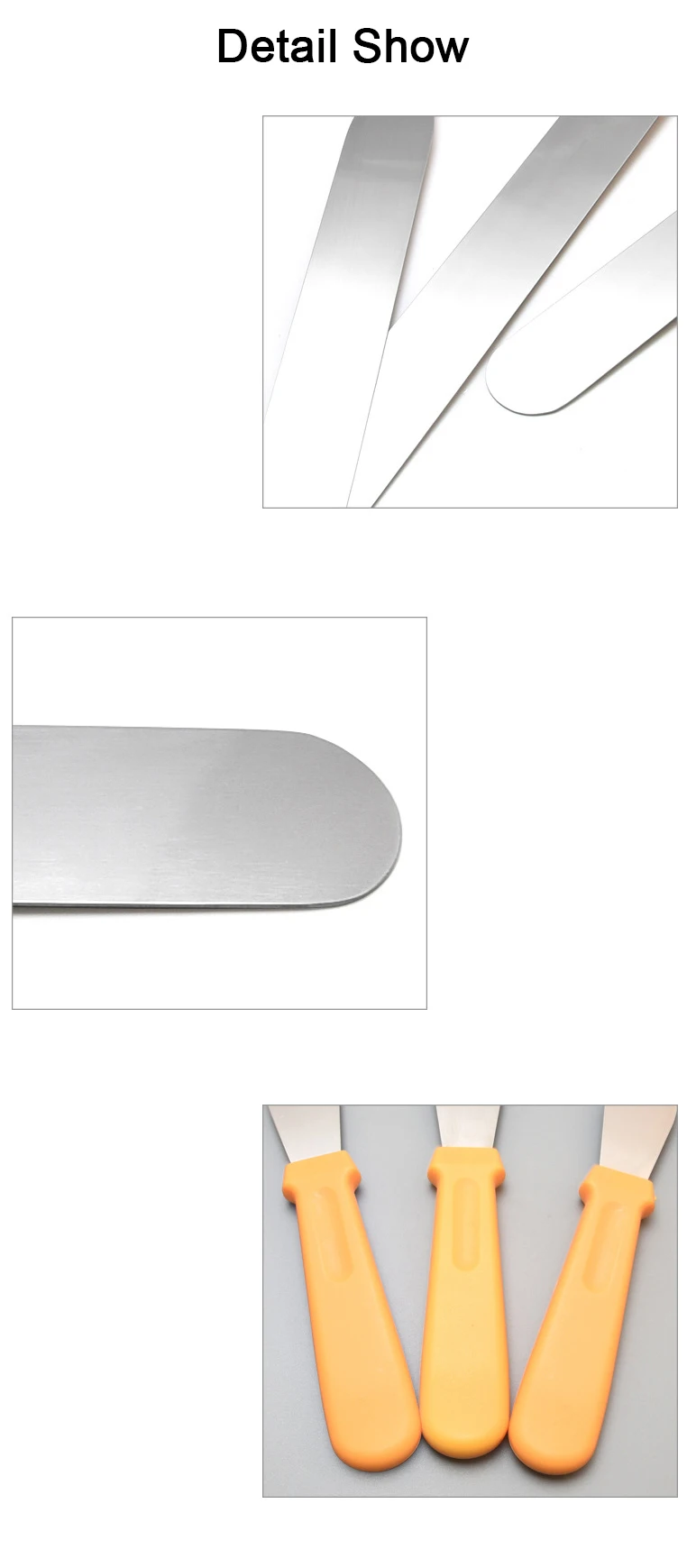 6 8 10 Inch Stainless Steel Cream Spatula Baking Utensils DIY Baking Tool Cake Cream Scraper Kitchen Cake Decoration Tools (4)