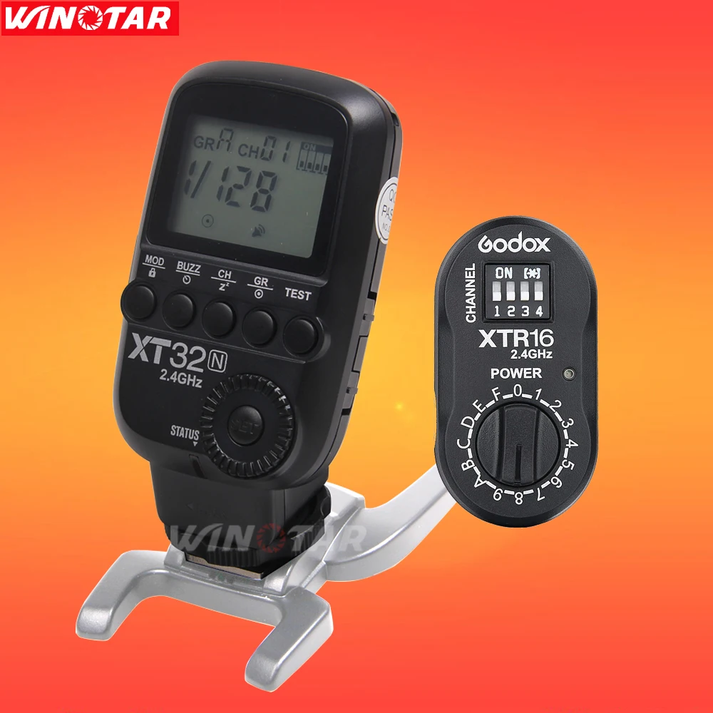 Godox XT32N 2.4G Wireless HSS 1/8000s Flash Trigger + XTR-16 Receivers For Nikon DSLR&AD180 AD360/DE/QT/DP/QS/GS/GT Series Flash
Godox XT32N 2.4G Wireless HSS 1/8000s Flash Trigger + XTR-16 Receivers For Nikon DSLR&AD180 AD360/DE/QT/DP/QS/GS/GT Series Flash