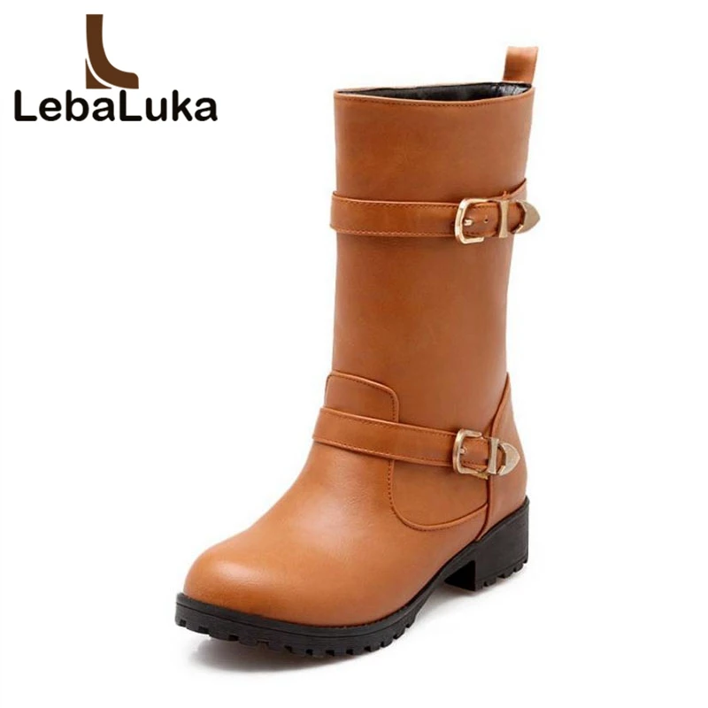 Tuyoki Women Mid Calf Boots Winter Warm Fur Shoes Woman Buckle Round Toe High Heels Boots Fashion Platform Shoes Size 34-43
Tuyoki Women Mid Calf Boots Winter Warm Fur Shoes Woman Buckle Round Toe High Heels Boots Fashion Platform Shoes Size 34-43