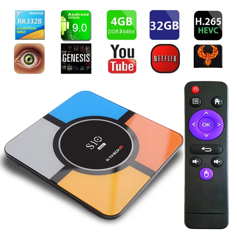 Android 9.0 TV Box S10 4GB 32GB Rockchip RK3328 Support 1080p 4K USB3.0 Google Play Netflix Youtube Smart TV Box Media Player
Android 9.0 TV Box S10 4GB 32GB Rockchip RK3328 Support 1080p 4K USB3.0 Google Play Netflix Youtube Smart TV Box Media Player