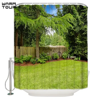 WARMTOUR Shower Curtain Green Garden And Tree Waterproof Shower Curtain Bathroom Decor 
WARMTOUR Shower Curtain Green Garden And Tree Waterproof Shower Curtain Bathroom Decor
