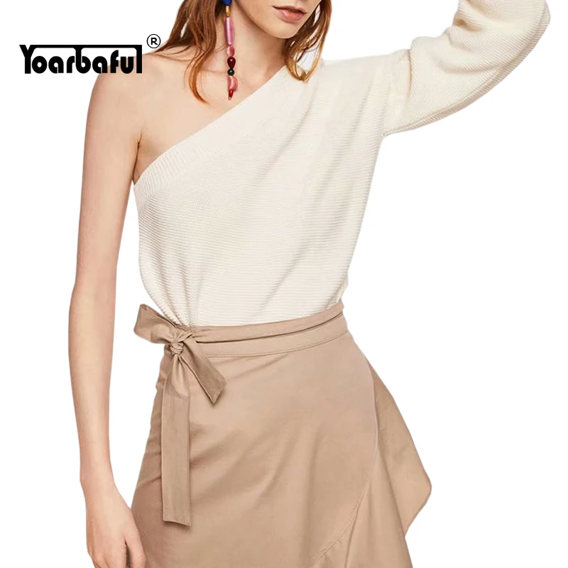 2019 New Summer Sexy One Shoulder Irregular High Street Autumn Lady Casual Knitted Tops Solid Color Blouses Fashion Streetwear
2019 New Summer Sexy One Shoulder Irregular High Street Autumn Lady Casual Knitted Tops Solid Color Blouses Fashion Streetwear
