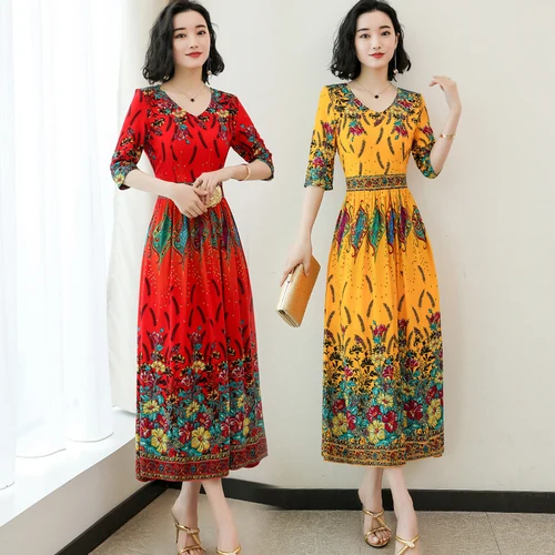 2019 Spring Summer Fashion Printed Women Dress New Style Lotus Leaf Edge V-neck Xxxl Designs Female Elegant Temperament Dresses
2019 Spring Summer Fashion Printed Women Dress New Style Lotus Leaf Edge V-neck Xxxl Designs Female Elegant Temperament Dresses
