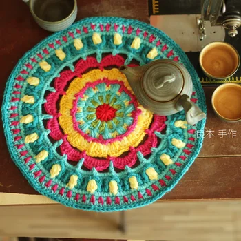

Handmade Crochet cupmat mixcolour handmade fashion drinking cupmat decoration