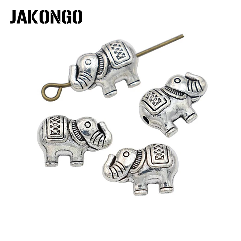 JAKONGO Antique Silver Plated Elephant Spacer Loose Beads for Jewelry Making Bracelet DIY Handmade Craft 20pcs
JAKONGO Antique Silver Plated Elephant Spacer Loose Beads for Jewelry Making Bracelet DIY Handmade Craft 20pcs