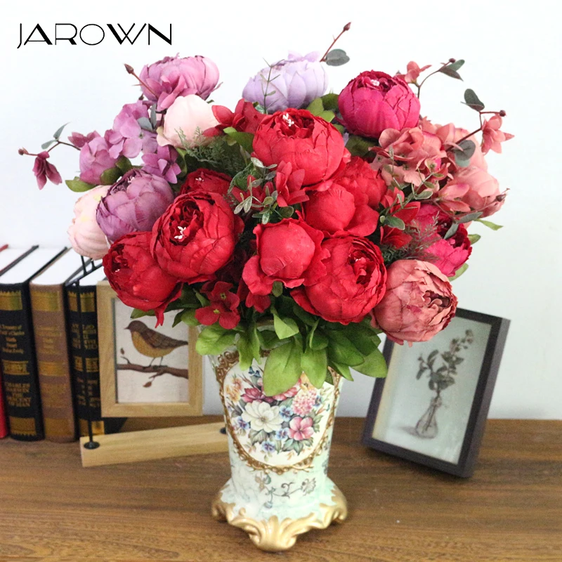 JAROWN Simulation Peony Artificial European Peony Bouquet Silk Flowers Flores Wedding Studio Photography Decoration Home Decor
JAROWN Simulation Peony Artificial European Peony Bouquet Silk Flowers Flores Wedding Studio Photography Decoration Home Decor