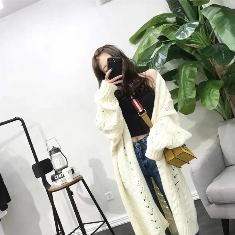 Autumn 2019 Winter Korean Hole Women Sweater Cardigans Long Female Outerwear Lantern Sleeve Knitted Ladies Sweater Open Stitch
Autumn 2019 Winter Korean Hole Women Sweater Cardigans Long Female Outerwear Lantern Sleeve Knitted Ladies Sweater Open Stitch