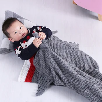 2019 Kids knitted mermaid tail blanket Little shark sleep wrap nap air conditioner sofa Blanket warm soft comfortable breathable
2019 Kids knitted mermaid tail blanket Little shark sleep wrap nap air conditioner sofa Blanket warm soft comfortable breathable