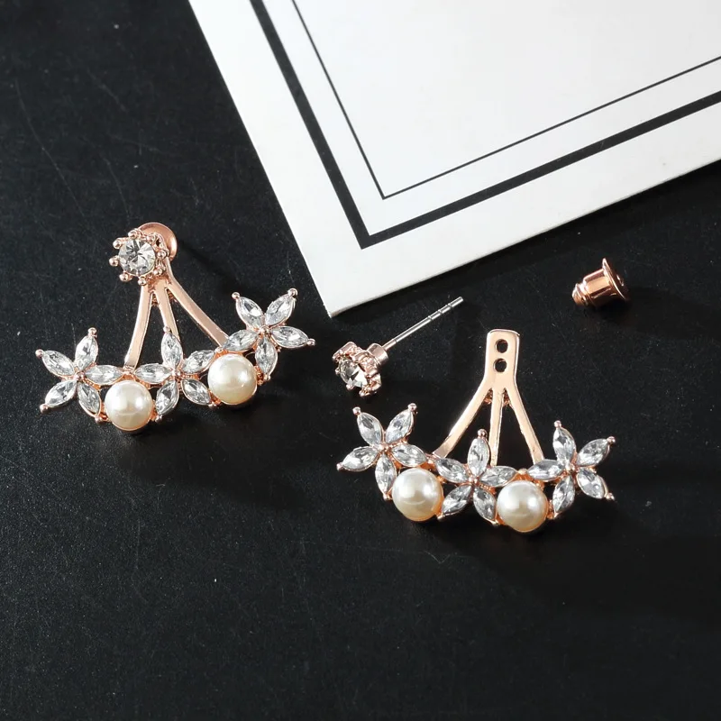 Cute Korean Colorful Rhinestone Crystal Flower Stud Earrings for Women Sweet Fashion Back Side Ear Jewelry Brincos Gift
Cute Korean Colorful Rhinestone Crystal Flower Stud Earrings for Women Sweet Fashion Back Side Ear Jewelry Brincos Gift
