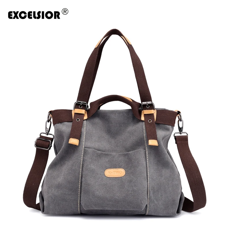 EXCELSIOR Fashion Women's Bag Female Shoulder Bags High Quality Thick Canvas Handbag with Detachable Strap Lady's Big Totes
EXCELSIOR Fashion Women's Bag Female Shoulder Bags High Quality Thick Canvas Handbag with Detachable Strap Lady's Big Totes