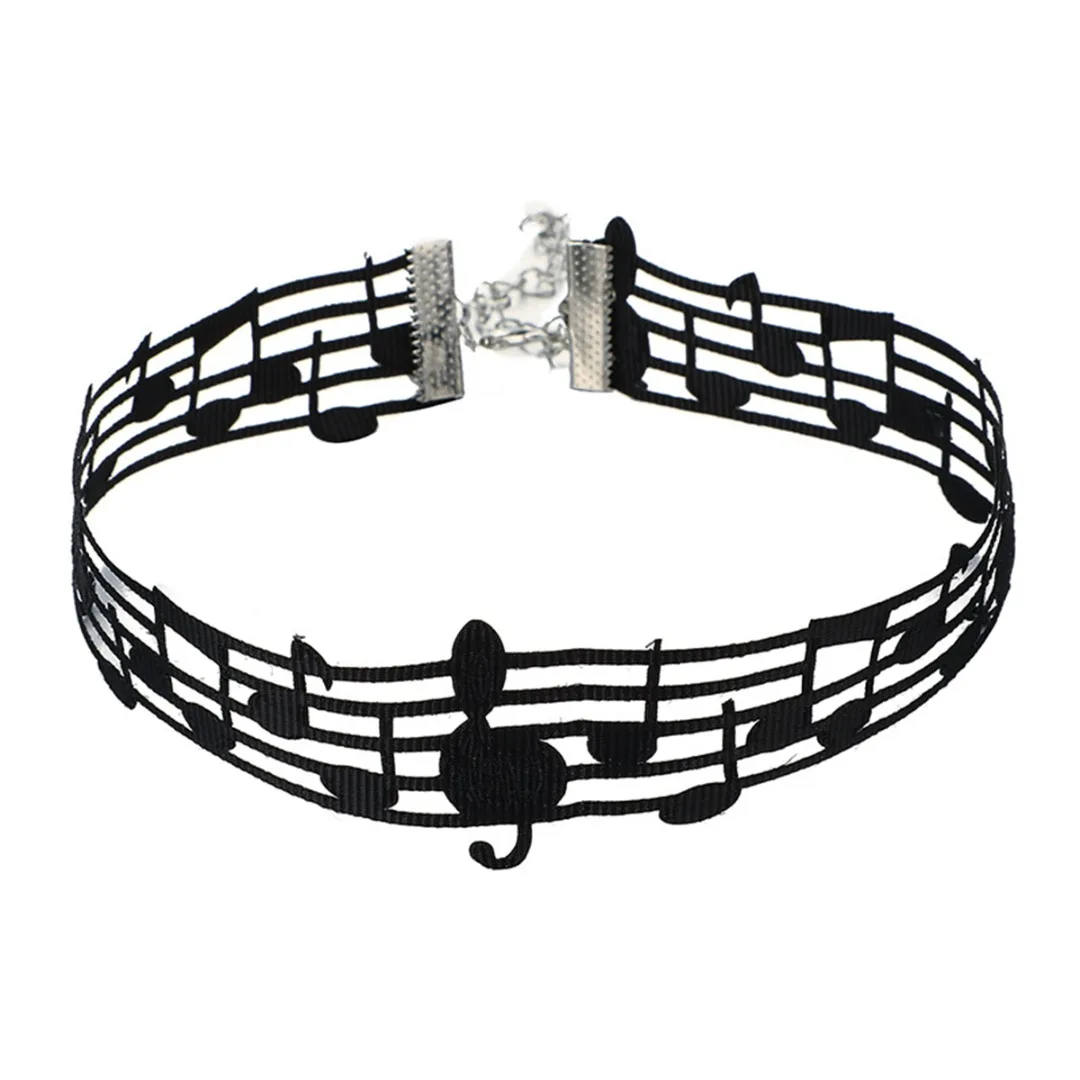 New Styles Bijoux Lovely Geometry Music Note Clavicle Choker Necklace Sexy Hollow Black Suede Cloth Choker Women Fashion Jewelry
New Styles Bijoux Lovely Geometry Music Note Clavicle Choker Necklace Sexy Hollow Black Suede Cloth Choker Women Fashion Jewelry