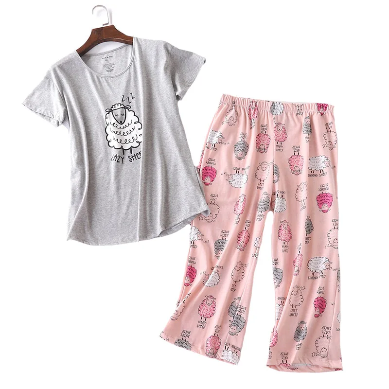 Summer New Ladies Cute Cartoon Animal Printed Pajama Set Comfort Soft Cotton 2Pcs Sleepwear Loose Women Casual Wear Homewear Set
Summer New Ladies Cute Cartoon Animal Printed Pajama Set Comfort Soft Cotton 2Pcs Sleepwear Loose Women Casual Wear Homewear Set