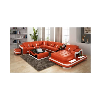 Wholesale Furniture Modern Design Custom Color Waterproof Genuine Leather Sofa Set