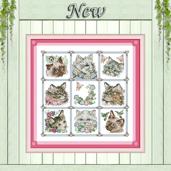 Colorful cats lovely animal painting cartoon Counted Print on canvas DMC 11CT 14CT Cross Stitch kits Needlework Set embroidery
Colorful cats lovely animal painting cartoon Counted Print on canvas DMC 11CT 14CT Cross Stitch kits Needlework Set embroidery