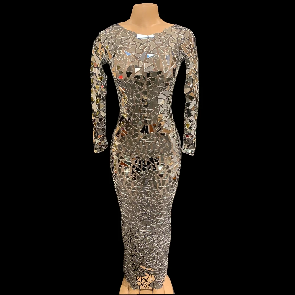 Black Mesh Perspective Sparkly Mirrors Long Dress Evening Celebrity Party Birthday Fashion Dresses Sexy Stage Performance Outfit
Black Mesh Perspective Sparkly Mirrors Long Dress Evening Celebrity Party Birthday Fashion Dresses Sexy Stage Performance Outfit