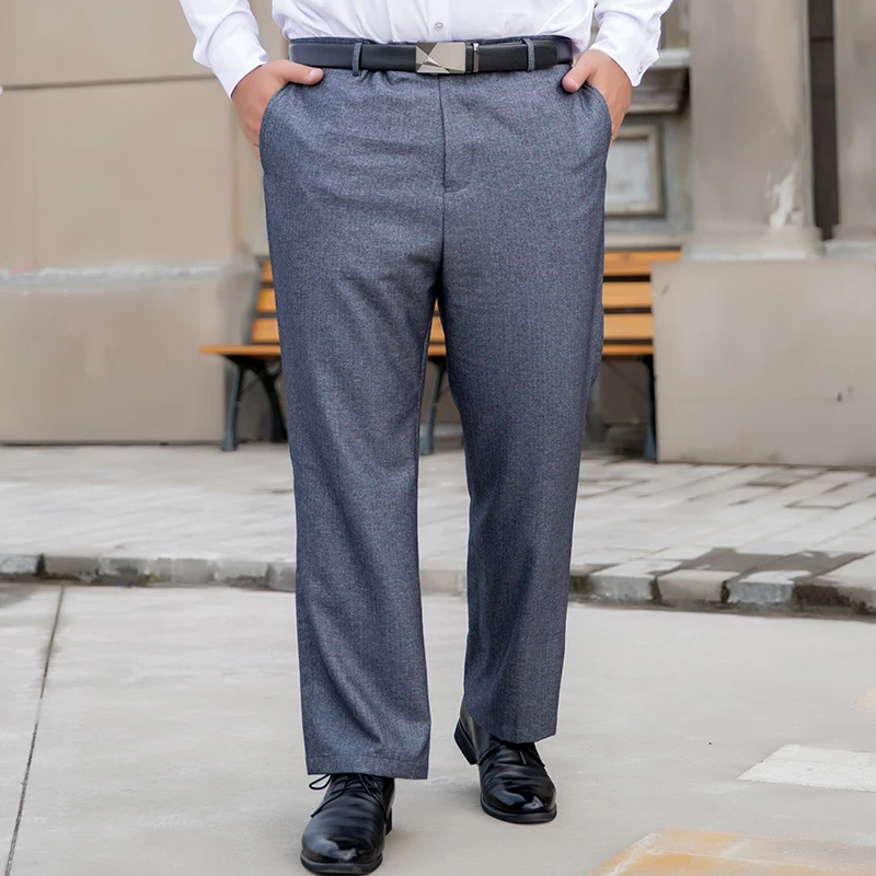 Plus-size men's fat pants plus plus-size loose trousers for middle-aged fat men summer thin style dress pants for work 
Plus-size men's fat pants plus plus-size loose trousers for middle-aged fat men summer thin style dress pants for work